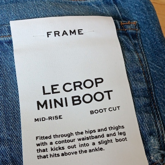 Frame Le Crop Mini Boot Leg Mid-Rise Boot Cut  Jeans Size 25 NWT - Picture 11 of 11